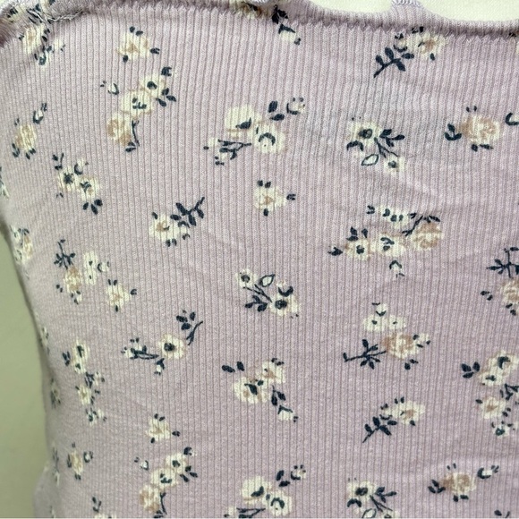 NEW Hollister Y2K babydoll ditzy ditsy floral print lettuce edge lavender cami S - Picture 7 of 16